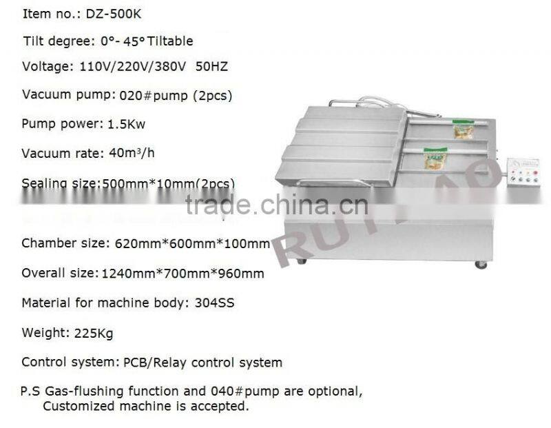 easy use semi automatic stand up french fries vacuum pack containers for sale