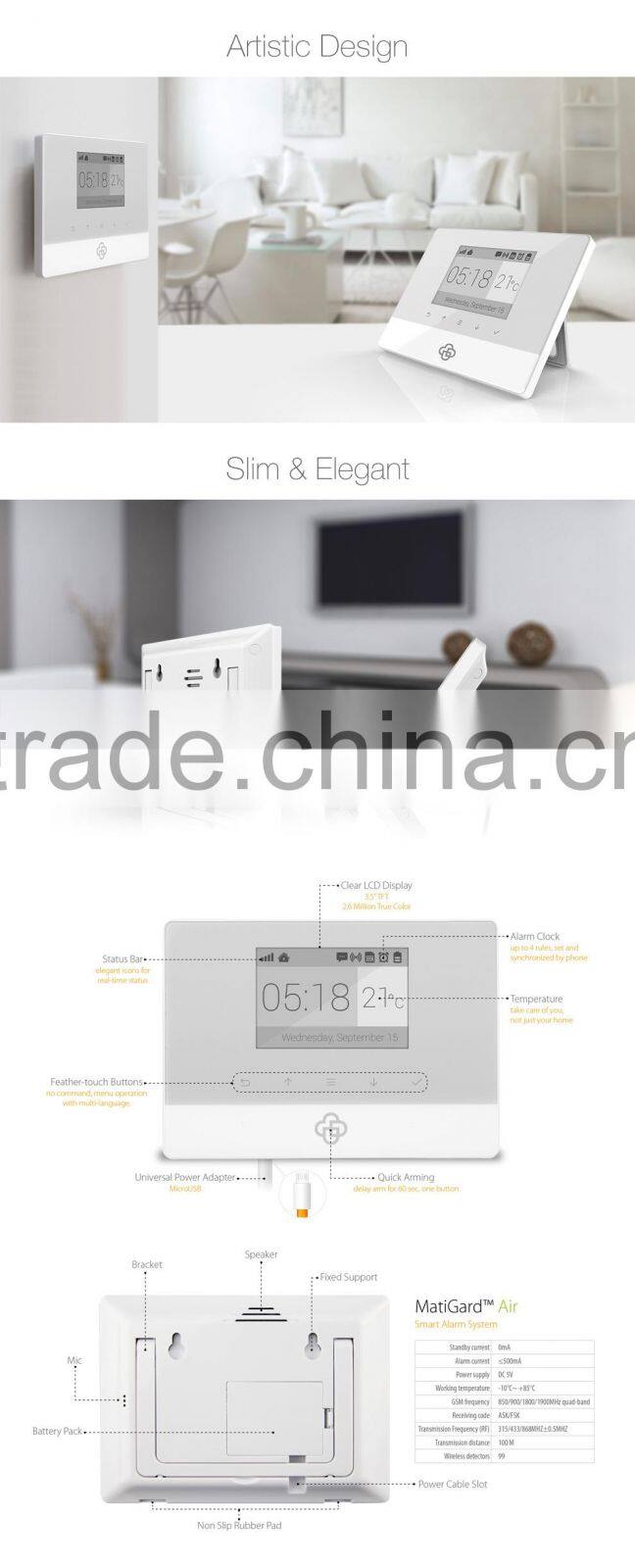 IP Camera and Door/wind sensor/PIR all in Alarme