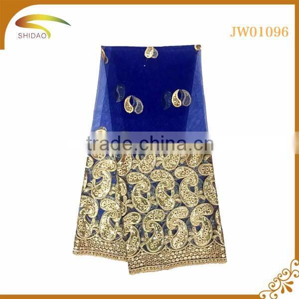 wholesale high quality latest Chinese Nigerian decorative embroidery 3D patterned silk fabric for curtains and dress