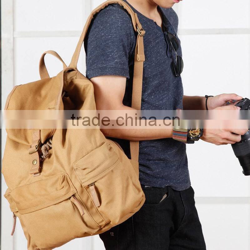 High Quality Vintage Canvas Camera Bag Backpack Travel Rucksack