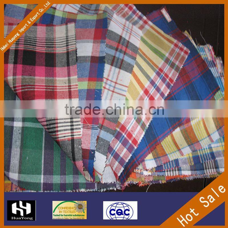 China wholesale 16s*16s yarn dyed checked fabric shirt fabric name of textile industries