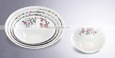 ceramic decal bowl with customer logo on bottom of the bowl