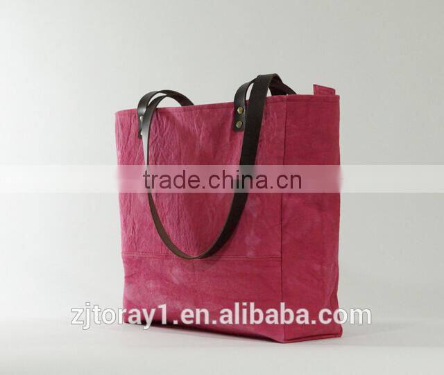 Leather Canvas Bag In Shopping Bag Beach Bag Handbag