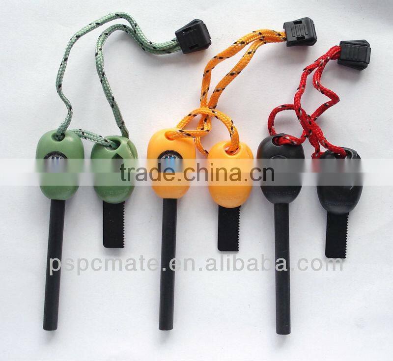 Orange handle Ferrocerium Flint Fire Starter Lighter Magnesium tool Survival kit for 2013 hot selling item
