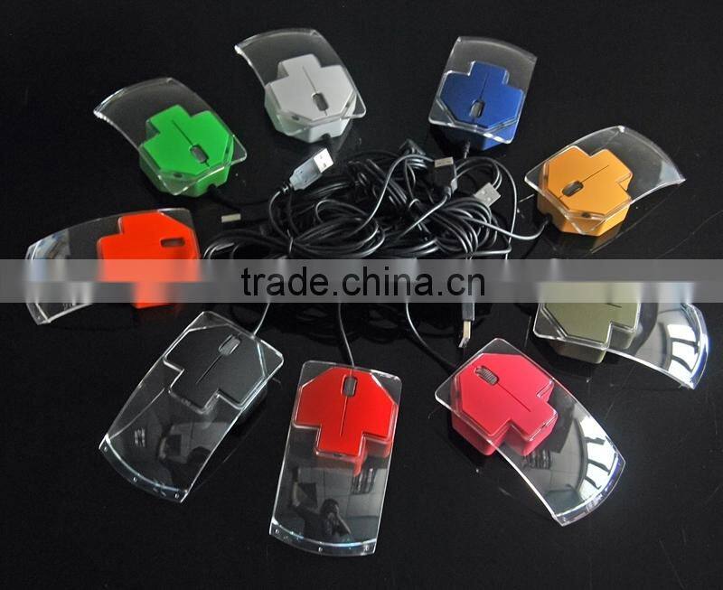 All transparent 3D Wired Multicolor Light Mouse Wired Antistatic Small Computer ESD Mouse in USB Type