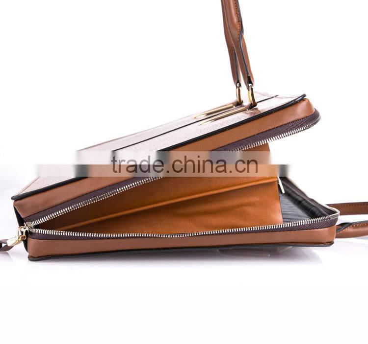Famous brand fashion handmade genuine leather handbag