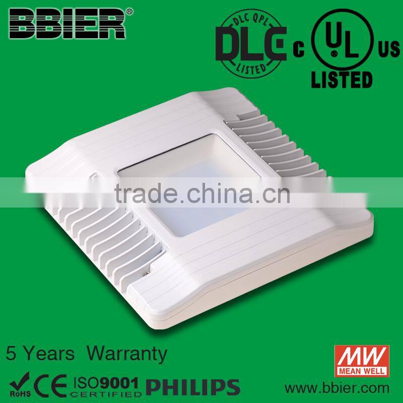 UL DLC listed 130w petrol station led canopy lighting with 5 years warranty
