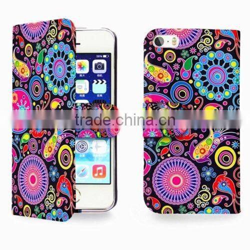 wholesale hot selling Leather Flip wallet mobile phone case cover for iphone SE