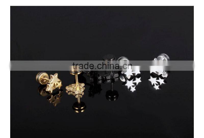 2016 latest simple design ginger snap jewelry button star saudi gold jewelry earring