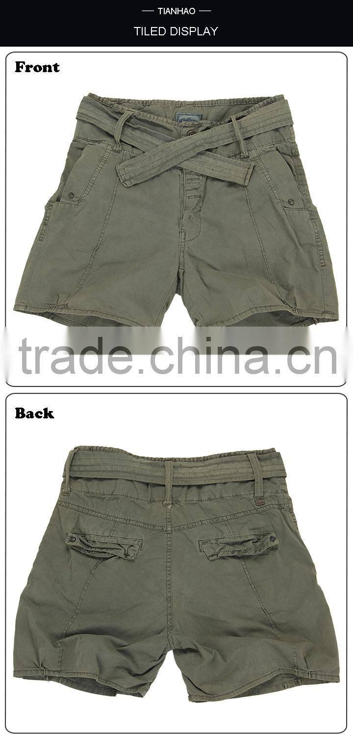 High Quality Custom Mens Casual Harem Shorts with Belt for Summer
