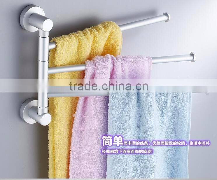 New 3 Swivel Bars Aluminium Wall Mounted Bathroom Towel Rail Rack Bath Room Holder Hanger Lowest Price