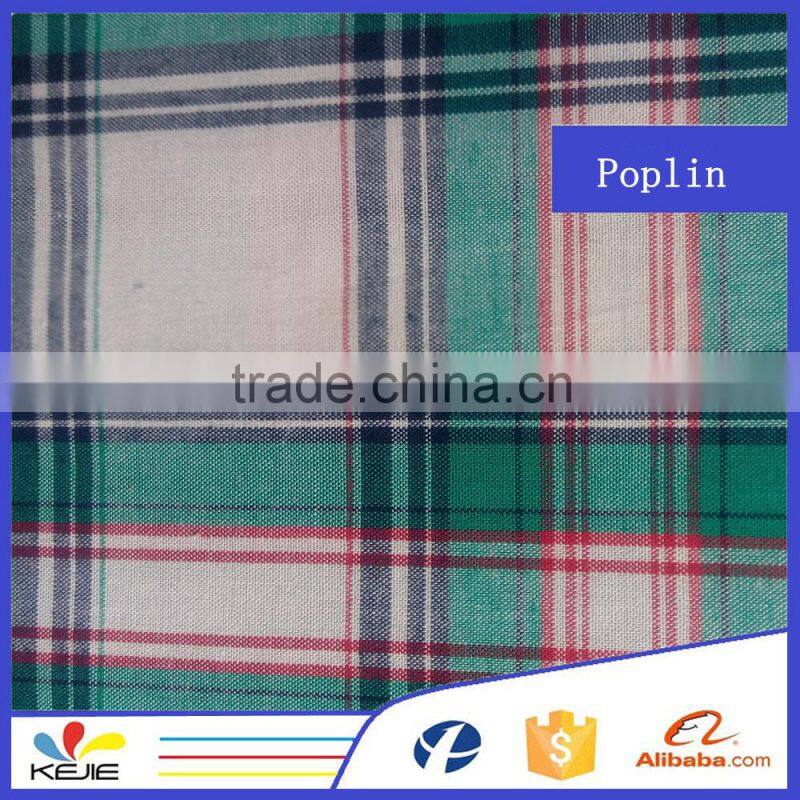 cotton poplin 32*32 100*80 57/58 yarn dyed shirt fabric