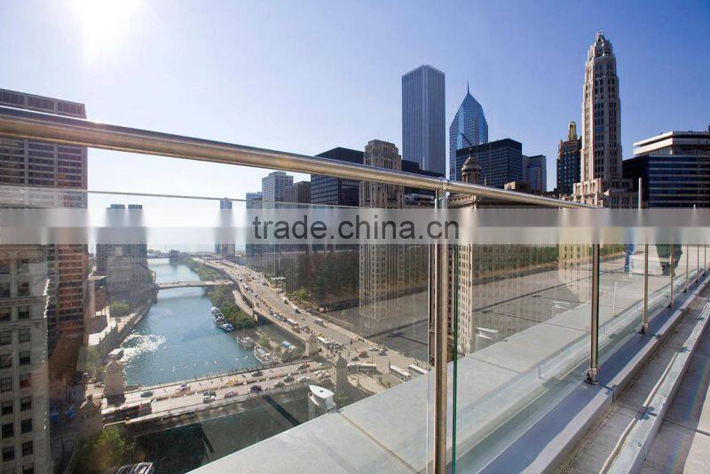 Stainless steel face mouting base plate glass railing post