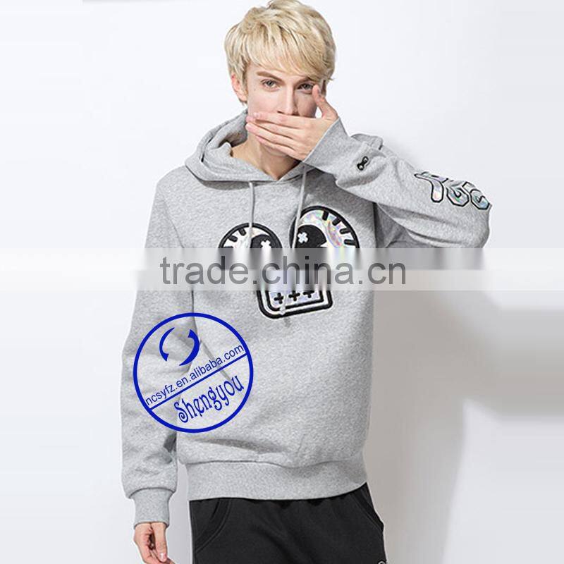 Custom 65 cotton 35 polyester hoodie with embroidered