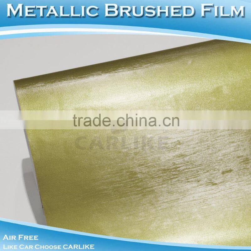 CARLIKE Air Channels Auto Chrome Brush Adhesive Foil Brushed Vinyl Sticker