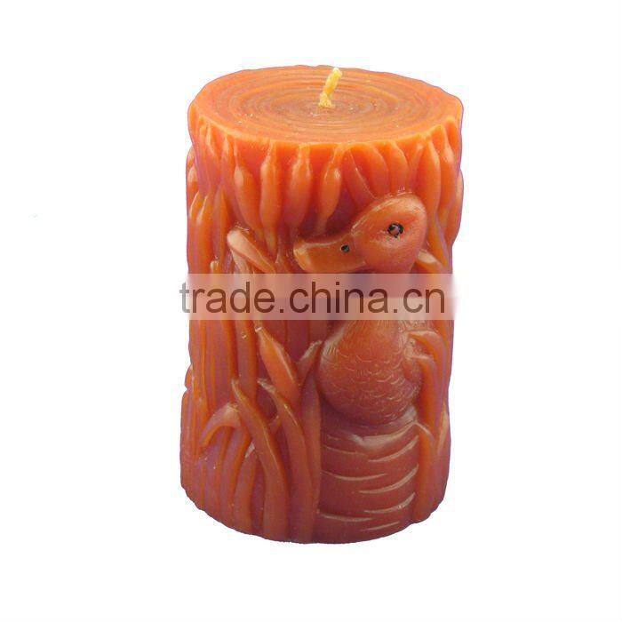 Christmas tree style pillar candle with vanilla scent
