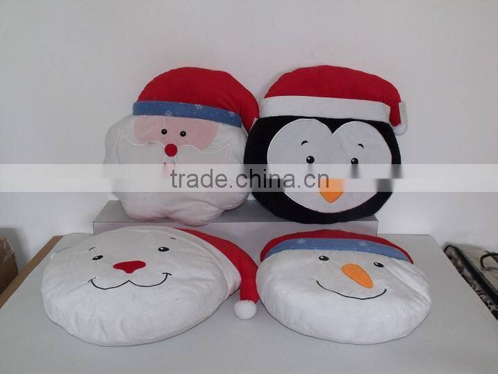 Christmas Character Plush Cushion Snowman Cushion Santa Claus Cushion, Moose Cushion, Penguin Cushion