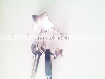 new arrival doubles stars model custom Metal crystal Keychain key ring