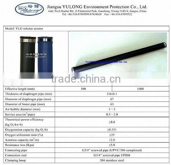 Tube air diffuser for waste water treatment