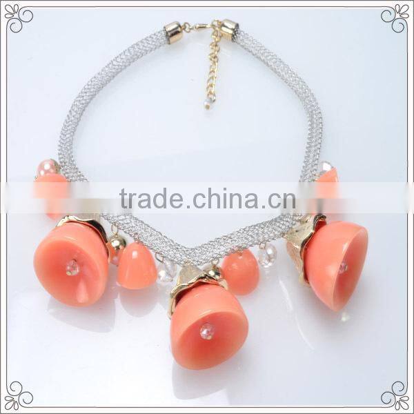 Net Chain Stainless Steel Chain Necklace With Resin Lamp Shade