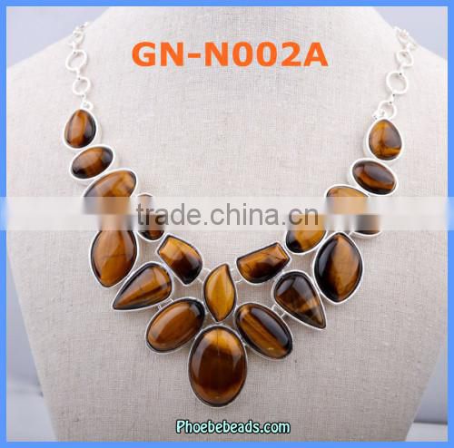 Wholesale New Arrival Yellow Tiger Eye Gemstone Necklaces GN-N002