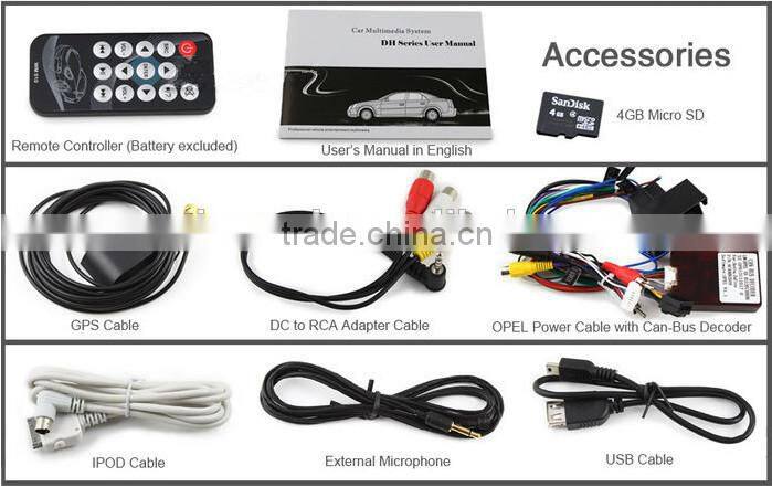 2 din 7 inch touch screen windows bluetooth car audio for opel vectra DH6526