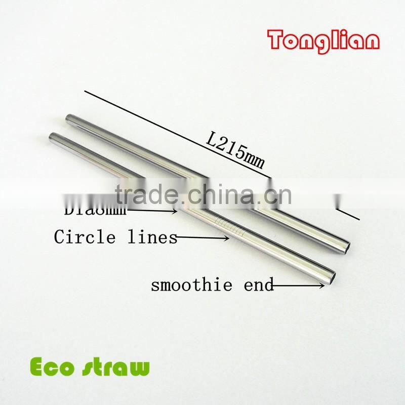 Dia 6mm L 8.5" Stainless Steel Drinking Straw 4 with 1 brush packed in new design blister card