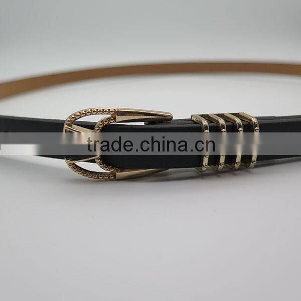 Simple fashion style black women skinny wholesale fashion belt