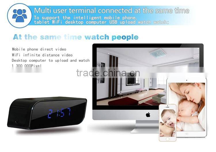 720P HD Nanny Security Night Vision Hidden Cam Camera Wifi Clock IP Camera
