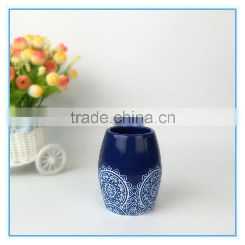 Wholesale Elegant Ceramic Bathroom Accessory Flower Pattern