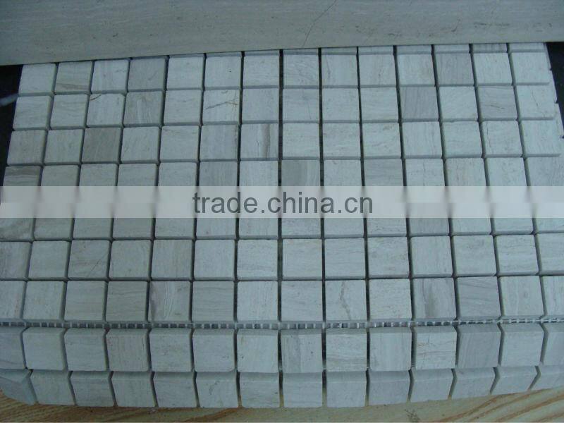 White wooden marble mosaic tile