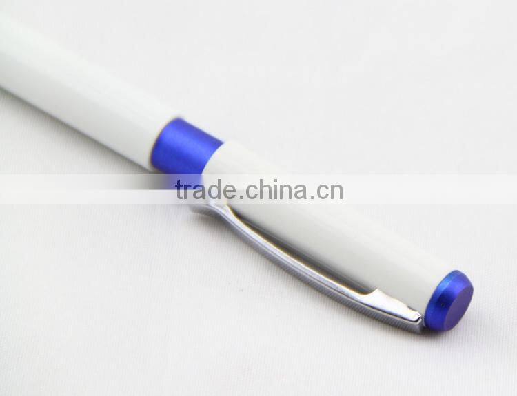 latest products in market white cheap plastic ballpoint pen
