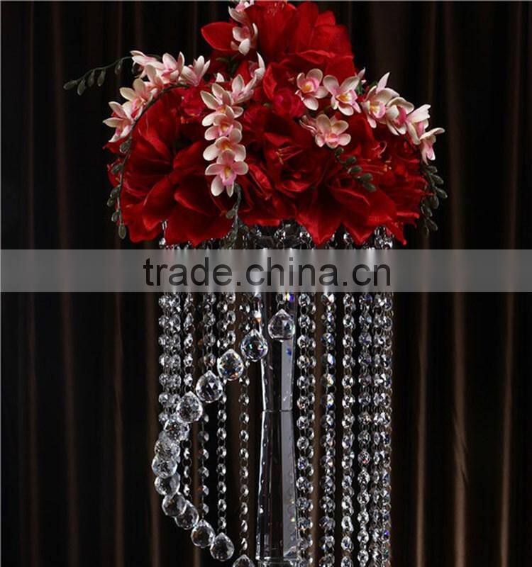 wholesale custom made size tall crystal wedding flower stand centerpieces