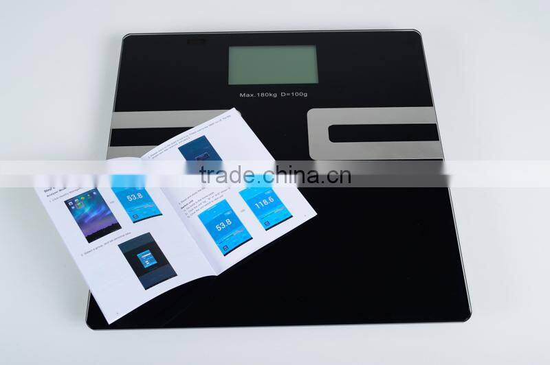 Large Lcd Display Black Bluetooth Body Fat Scale Digital Weighting Scale