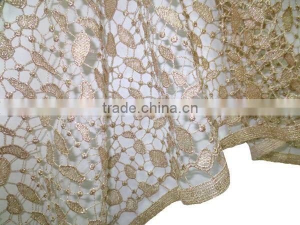Organic cotton lace fabric austrian lace fabric cotton guipure lace fabric