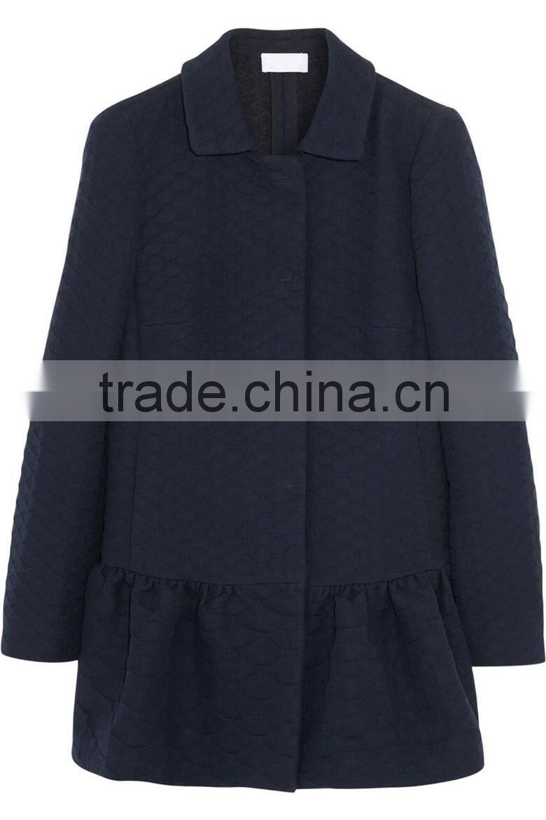 2015 autumn/winter woman long sleeve stylish jacquard coat SYA15051