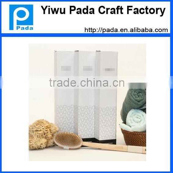 wood dry body brush with 100% natural,long curved handle,detachable head