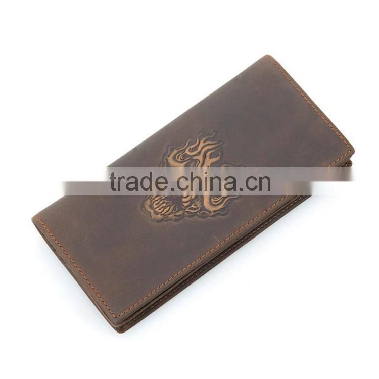 100% handmade bifold calf leather men wallet fashion genuine leather wallets