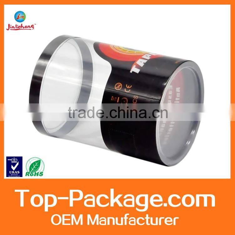 custom made printing clear plastic cylinder packaging