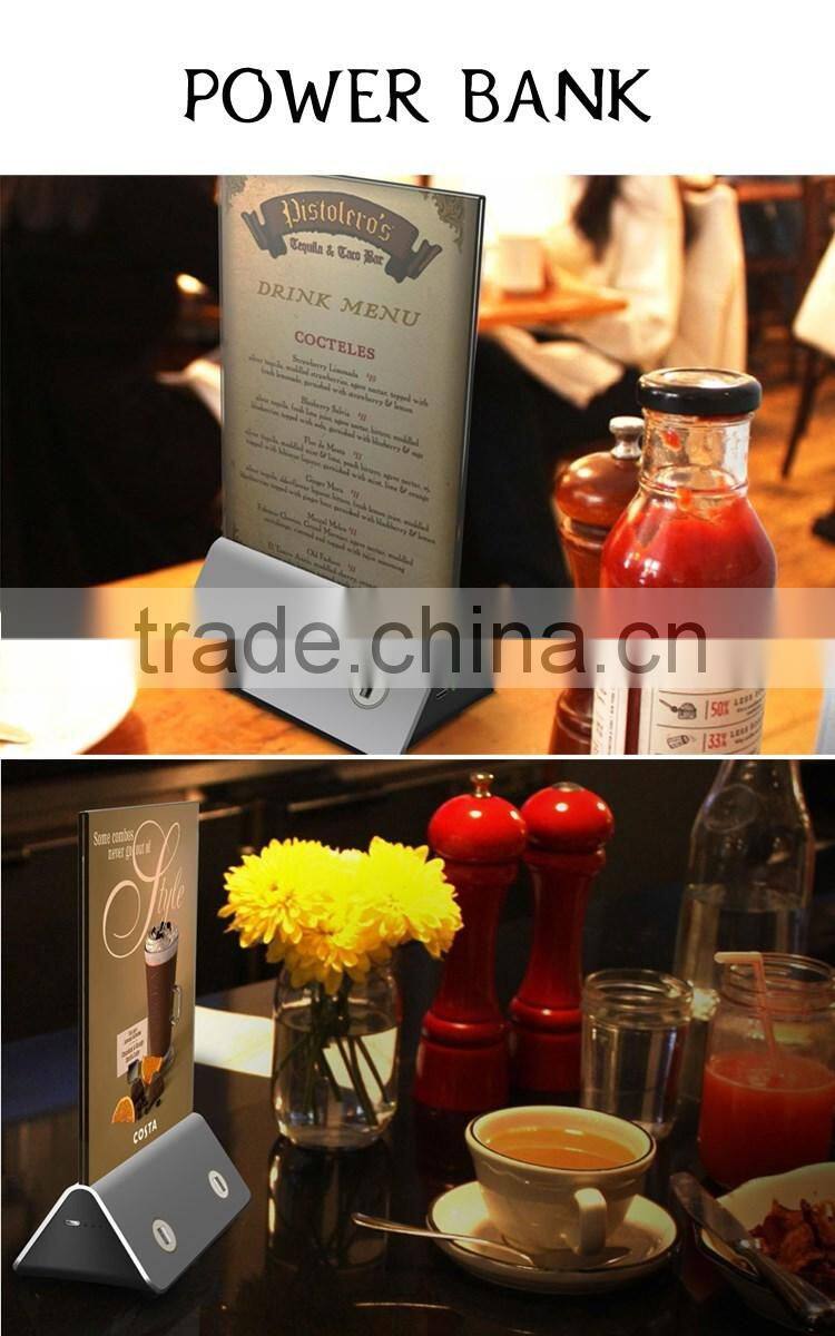 China supplier wholesale Restaurant Menu Power Bank 10000mah new fan power bank