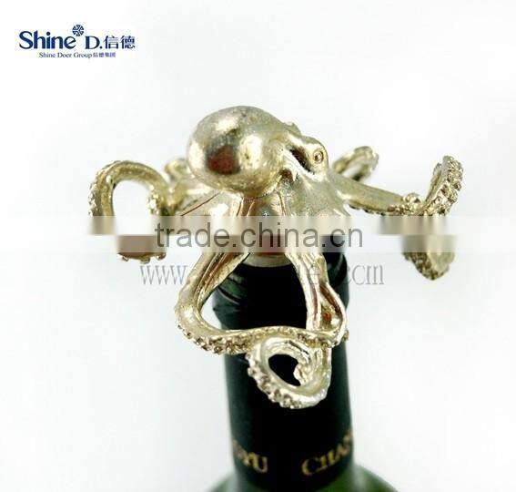 metal gold octopus wine bottle stopper wine cork