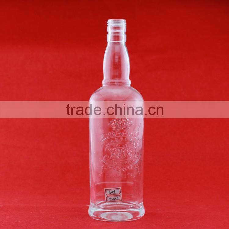 High-end Best Selling liquor frosted bottles 750ml Ice hockey shape glass bottles oilve oil transparent bottles