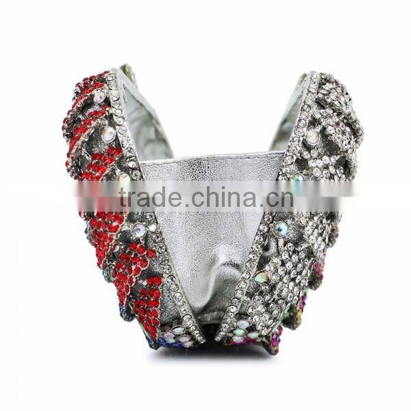 Newest colorful pumpkin design hard case crystal clutch purse woman handbag (8792A-C2)