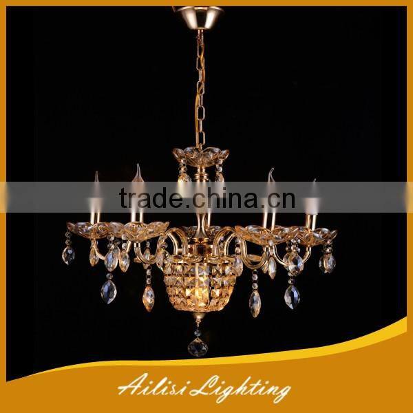 Vintage Luxury Large 9 Lights Gold Crystal Chandelier for Hotel Decoration