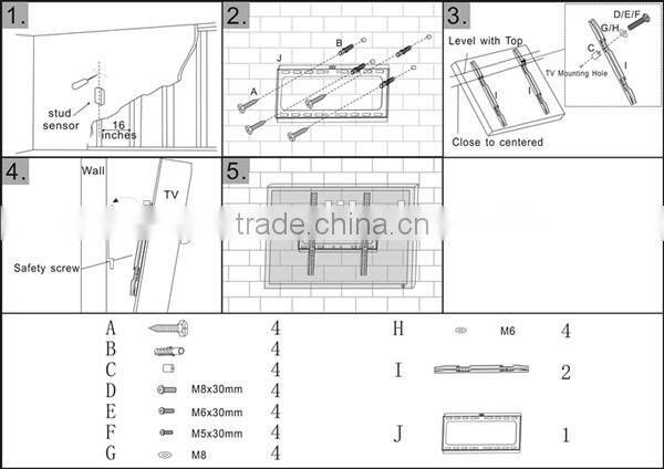 Flat Panel TV Wall Brackets Mount for LCD LED TV Fixed TV VESA Mounts