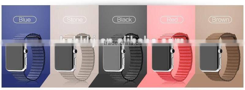 2016 New Fashion 100% Genuine Leather 38mm 42mm Quilted Strap For Apple Watch Band