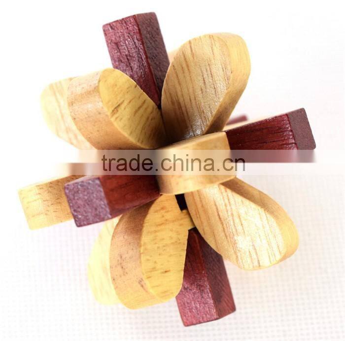 Amazing challenging brain trainning wooden construction puzzle
