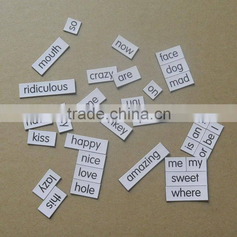 Customized Magnetic puzzle, put your logo design magnetic english words fridge magnet