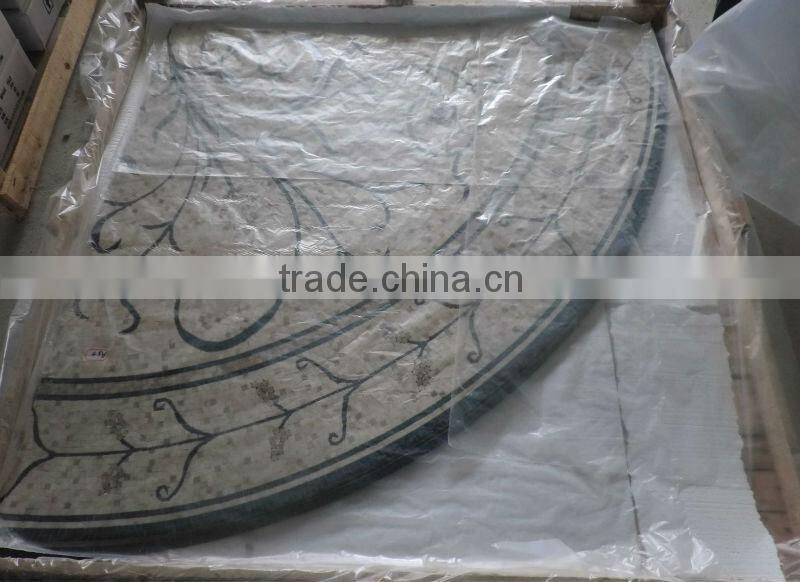 interior rectangle marble floor medallions patterns design