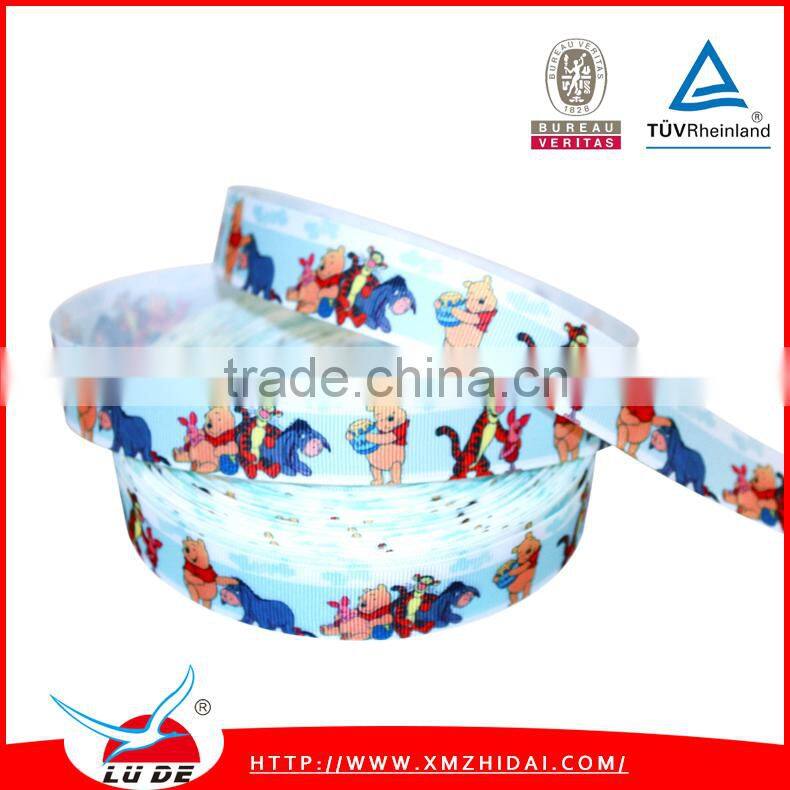 2015 Promotional printed ribbon Winnie bear ribbon for gift packing